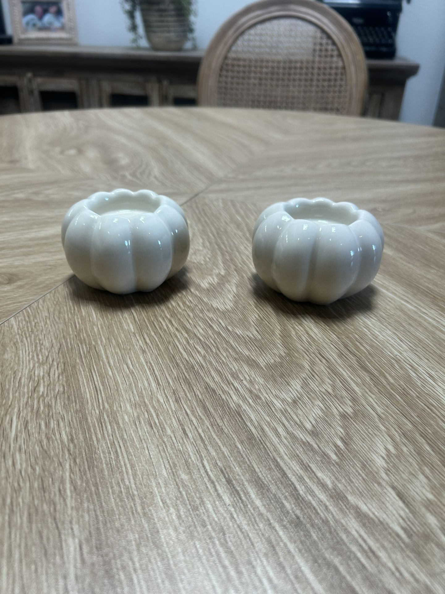 Set of 2 Cream Colored 3.25” Tea Light Candle Holders
