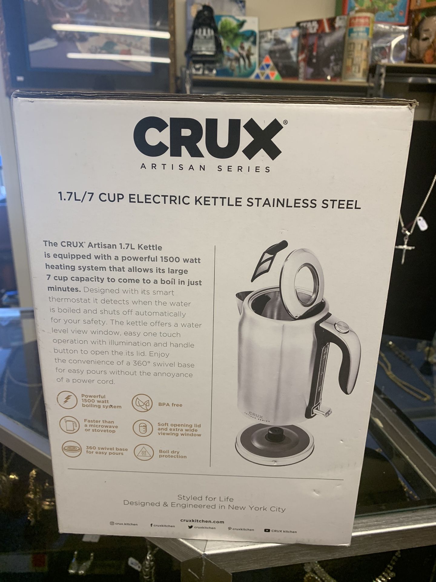 CRUX® Artisan Series 1.7-Liter Kettle in Stainless Steel