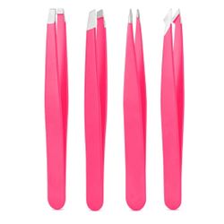 New Set of 4 Hot Pink Precision Tweezers