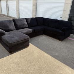 Black velvet cloth u shaped sectional 