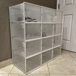 Brand New Stackable Shoe Storage Boxes 12 XL Large Shoe Boxes