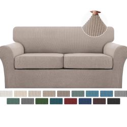 3 Piece Sofa Covers for 2 Cushion Couch Sofa Slipcover Soft Couch Cover