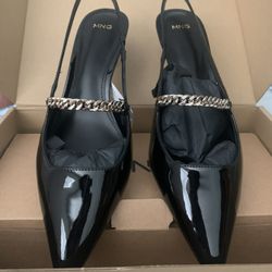 Black Kitten Heels - Mango