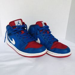 Nike Jordan 1 Mid Detroit Pistons Men's Size 8 Shoes Sneakers Basketball Shoes 