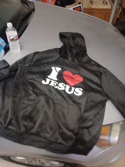 I Love Jesus Black Graphic Hoodie