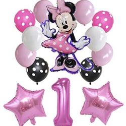 Minnie Mouse Balloon Set For 1st Birthday 