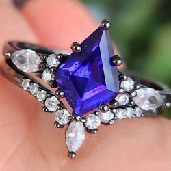 Sapphire Ring Wedding Engagement  US Size 9 