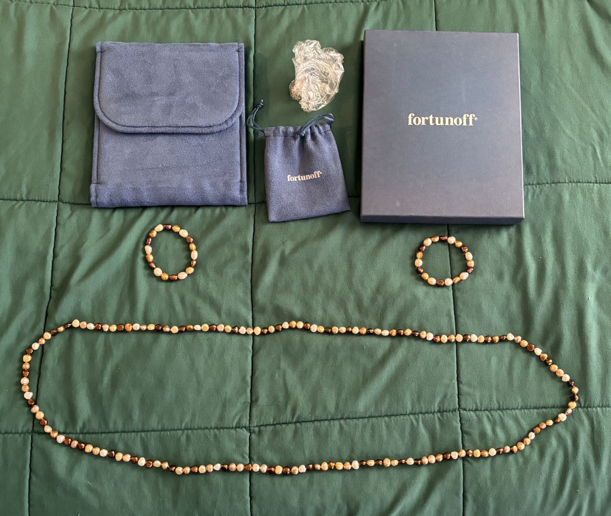 Fortunoff Multicolored Stone Necklace With 2 Matching Bracelets. Box Included.