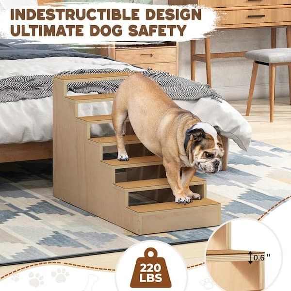 Dog Stairs , 7-StepPet Ladder for Small Dogs and Cats Up to 220 LBS, NEW