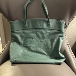 Coach Leather Handbag Light Teal