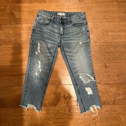 Free People Distressed Capri Jeans