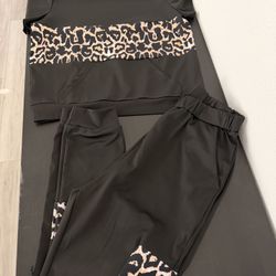 Leopard Print Tee & Leggings Set 