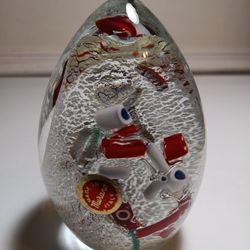 Unique Vintage Murano Glass Egg Paperweight