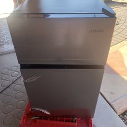 Vissani 3.1 cu. ft. 2-Door Mini Refrigerator in Stainless Steel with Freezer
