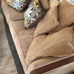 Microfiber Couch and Big Chair with Ottoman