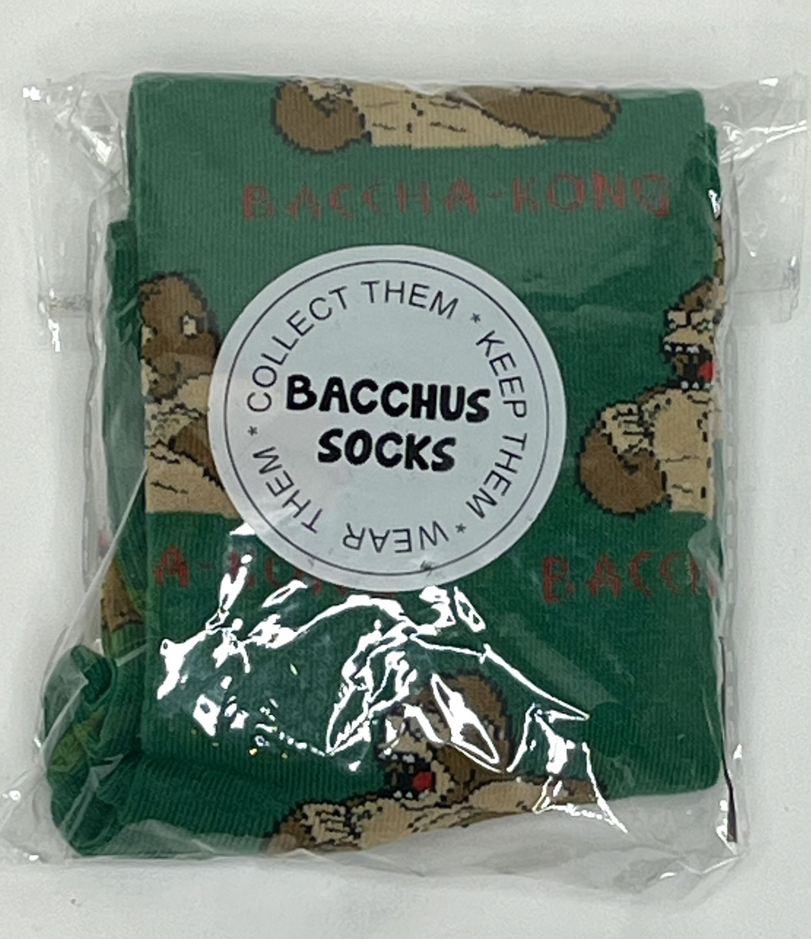 *NIP* Krewe of Bacchus ‘Baccha-Kong’ Mardi Gras Crew Length Socks