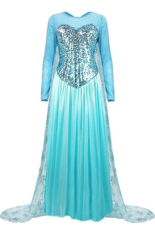 Frozen Elsa Costume Disney Premium Womens Outfit Long Sleeve Top, Skirt, Cape and Corset