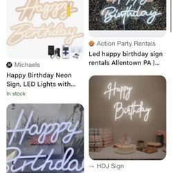 Happy Birthday Neon Sign Plug Up