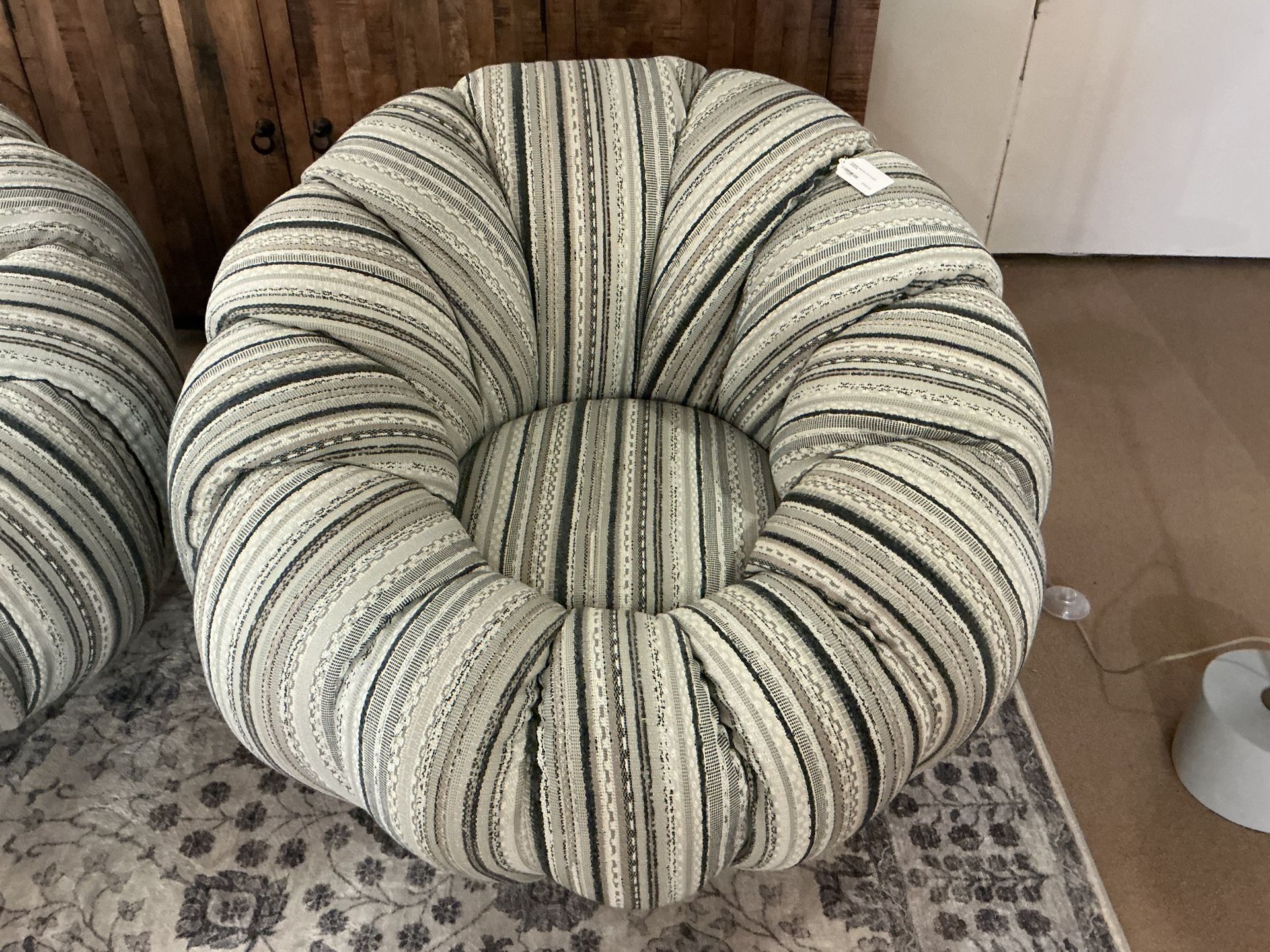 Pumpkin and Black Swivel Chair