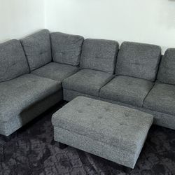 Gray L Couch 