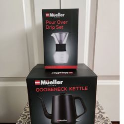 Mueller Black Gooseneck Kettle & Pour Over Drip Set - Black