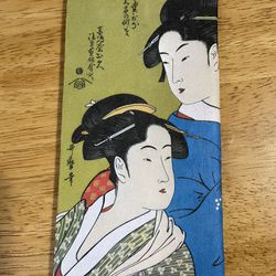 Authentic Japanese Vintage 1960S Fabric Wallet With Geisha Girls