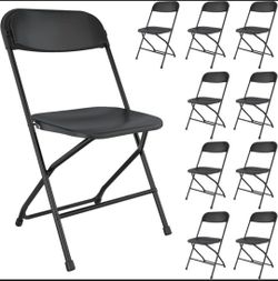10 Black Folding Chairs.