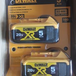 $120 No Less DeWalt DCB 205-2 Twin Pack 5.0 Amp Hour 20 Volt Battery