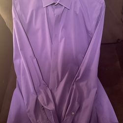 Express 1MX Fitted Long Sleeve Shirt Size Large Neck 16-161/2