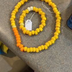 Yellow Choker And Bracelet Set