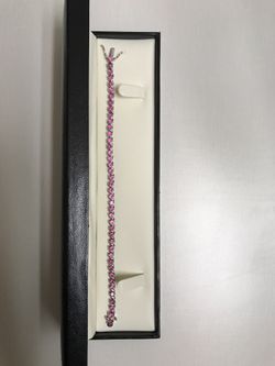 Pink sapphire bracelet/ LIFETIME WARRANTY included