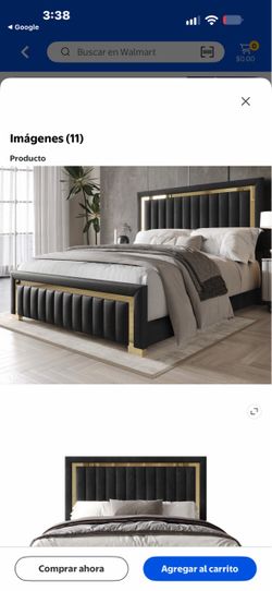 Black Velvet Queen Bed With Mattresses