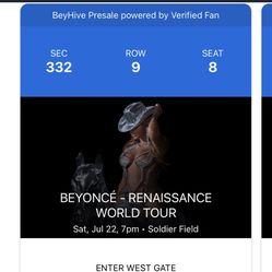 2 Beyonce Saturday Tickets 
