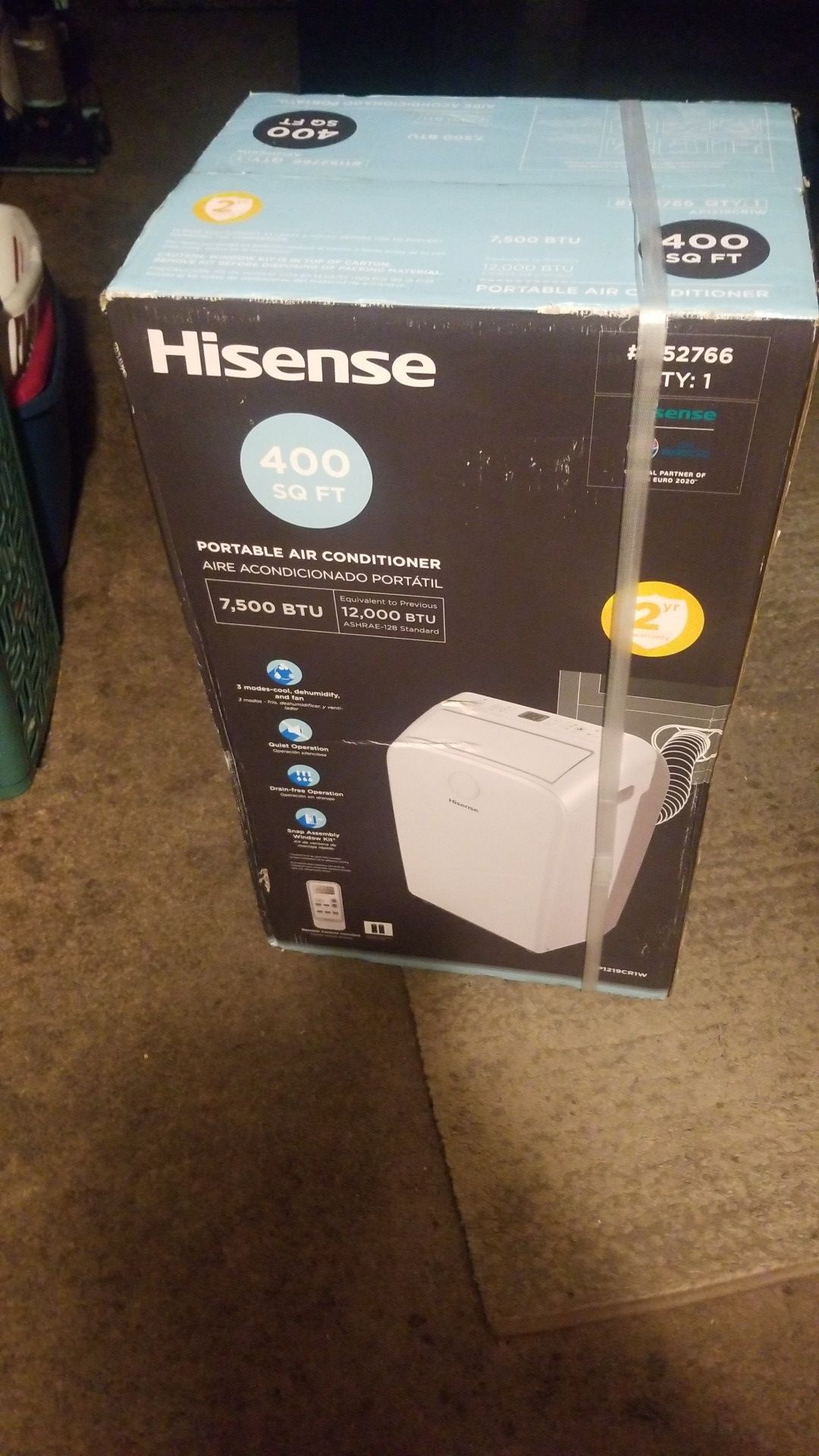 New in box hisense 400 sq ft portable air conditioner