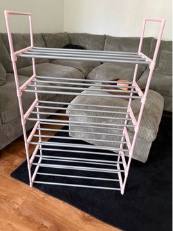 Pink shoe rack