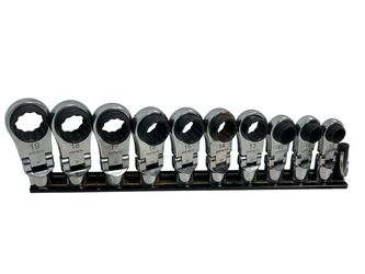 Mac Tools 10pc Dr. Offset Ratcheting Flex Wrench Head Attachment Set