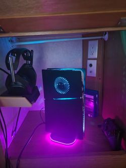 PS5 Slim Disc Black Cover Plates & LED Stand