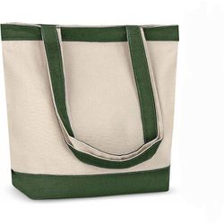 Canvas Large Aesthetic Eco Friendly Cloth Reusable Grocery Shopping Tote Bag Green 