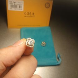 1 Ct All Moissanite Diamond Earings.
