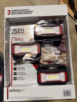 Infinity X1 2500 Lumens Rechargeable LED Work Lights – 3 Pack