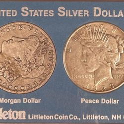 1884-O Morgan Dollar and 1923-S Peace Dollar Littleton Coin Set