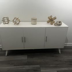 Modern White Media Console