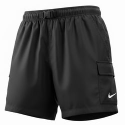 Nike Move To Zero Belted Cargo Shorts Men's Size S Black Woven Utility 5" Inseam