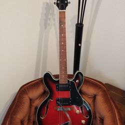 MIJ Hollow Body Electric Guitar - Red Burst