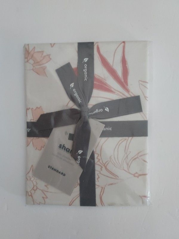 West Elm Standard Sham Washed Organic Cotton Pink Stone NEW