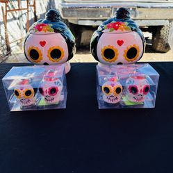 NEW Day of the dead,Dia de Los muertos,canister & salt and pepper shakers $20set”51ave and Glendale