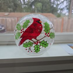 Glass Cardinal Ball
