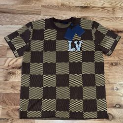 LV Shirt Brown Tan Shirt Men’s Size Large 