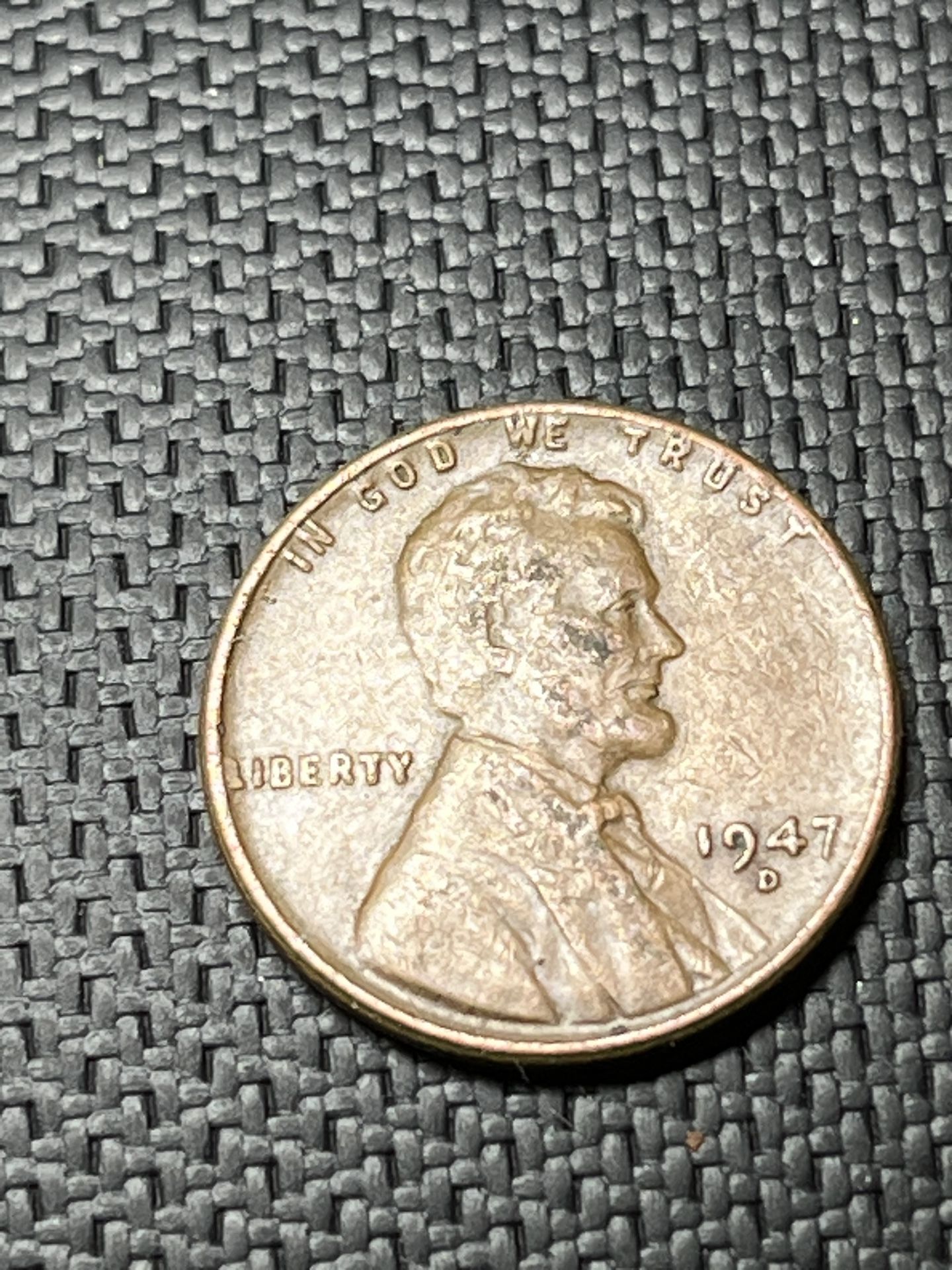 1947 D Lincoln Wheat Cent Penny Coin 