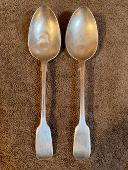 Antique Silverplated Serving Spoons (Pair) - William Page & Co